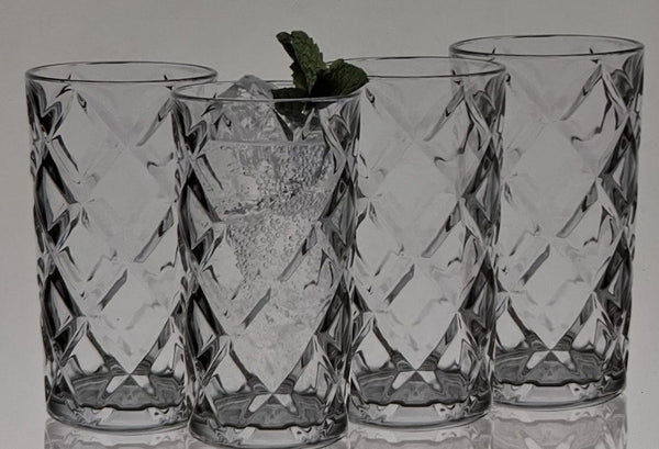 Mikasa Ansley Highball Glasses Set of 4 Fine Lead-Free Crystal 11.75oz - NEW