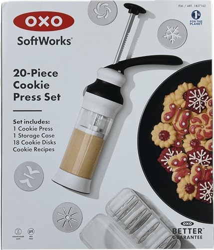 OXO SoftWorks 20-Piece Cookie Press Set w/ Discs & Storage Case