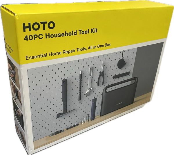 HOTO 40-Piece Household Tool Kit with Cordless Screwdriver 1919346 NEW