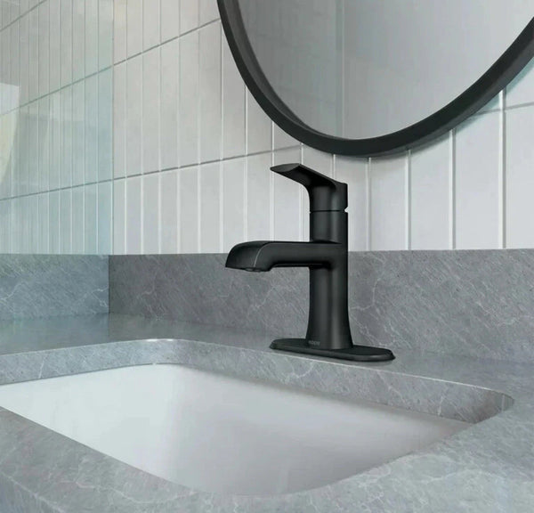 MOEN Liso 84540BL Bathroom Sink Faucet-Single Hole Option - Matte Black NEW