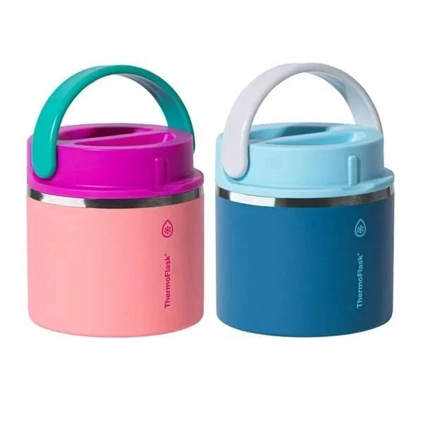 ThermoFlask 20oz Insulated Food Jar 2-Pack Pink & Blue Hot Cold