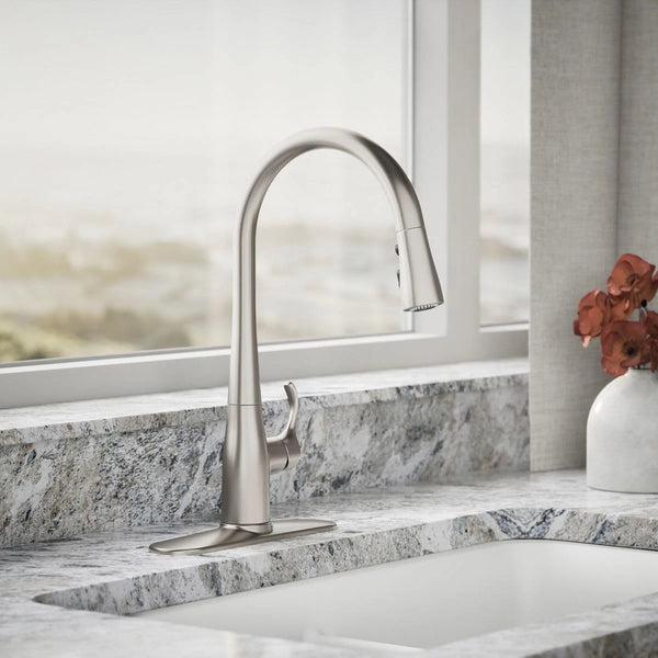 KOHLER K-596-VS Simplice 1.5 GPM Pull Down Kitchen Faucet, Stainless