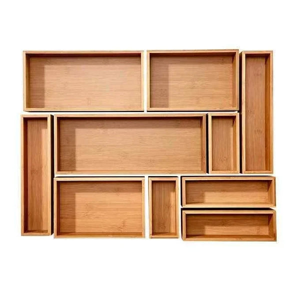 Seville Classics 10pc Bamboo Storage Organizer Set – NEW – Eco-Friendly
