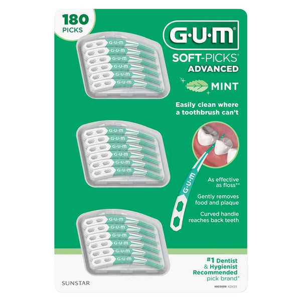 GUM Soft-Picks Advanced Mint 180 Count Dentist Recommended Picks NEW
