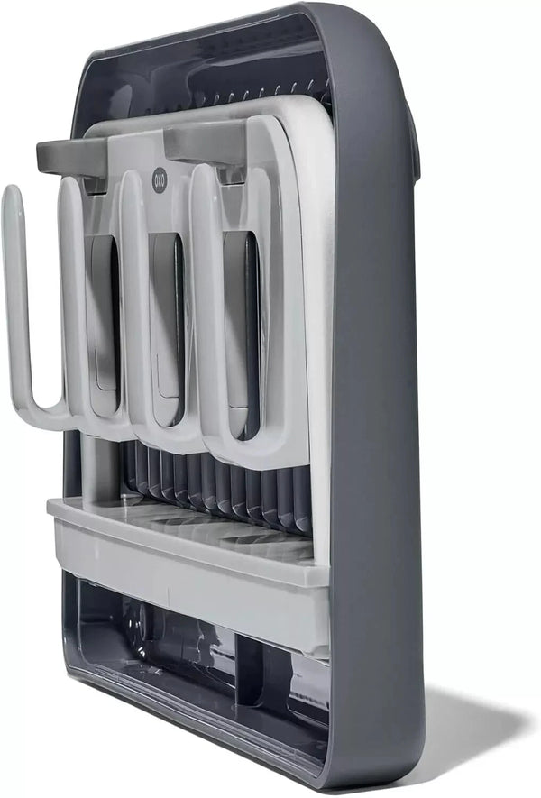 OXO SoftWorks Bottle Cleaning & Drying Rack Set Holds 4 Bottles Jugs Kitchen