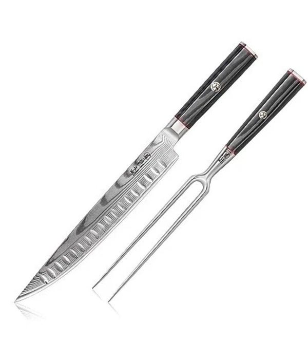 Cangshan YARI NASU Series 2-Piece Carving Set X-7 Damascus Steel - NEW
