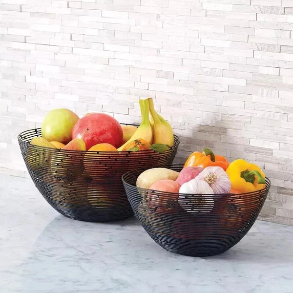 Mikasa Gourmet Basics 2-Pc Modern Metal Fruit & Vegetable Storage Baskets New