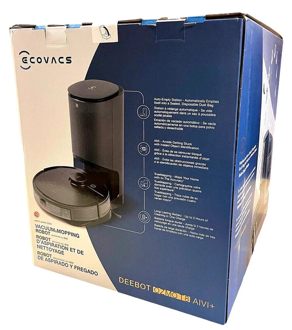 Ecovacs Deebot OZMO T8 AIVI+ Robot Vacuum Mop w/ Auto-Empty Station NEW