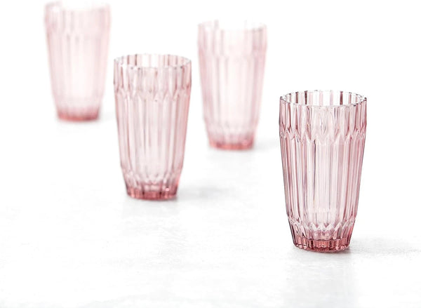 Fortessa Archie 14.8oz Iced Beverage Glasses 6pc Set Pink Drinkware Collection