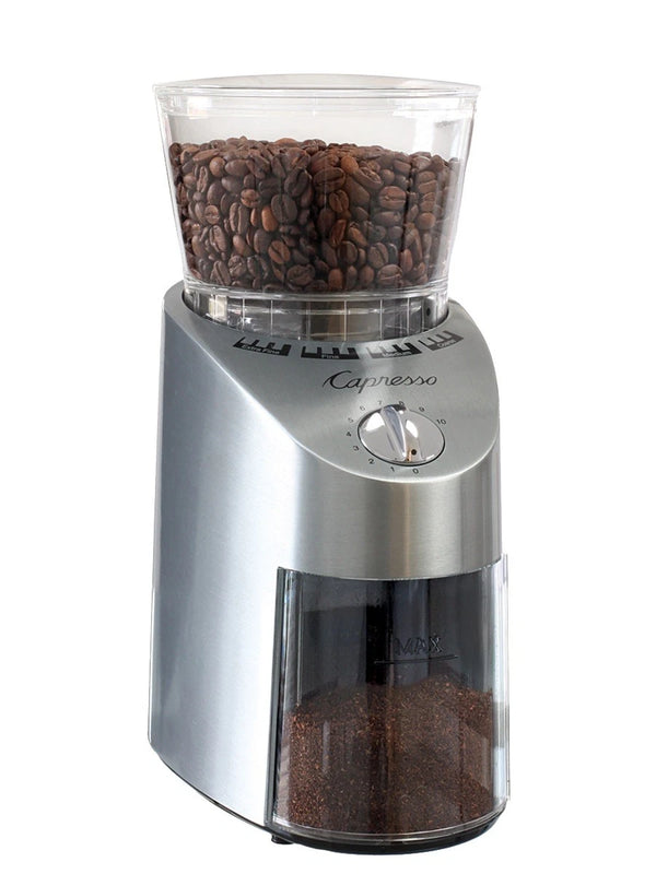 Capresso Infinity Conical Burr Grinder 565.05 Stainless Steel Coffee Mill