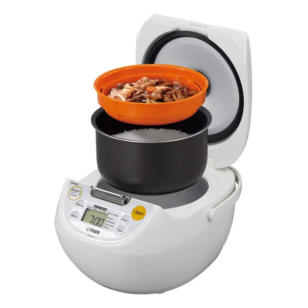 Tiger Micom Rice Cooker and Warmer 5.5 Cup Japanese White with Accessories