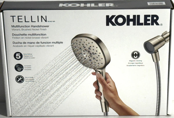 Kohler Tellin Multifunction Handshower 5 Spray Settings Brushed Nickel M63E NEW