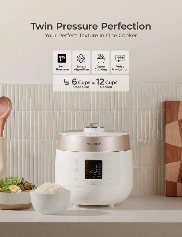 CUCKOO CRP-ST0609F Twin Pressure Rice Cooker 6-Cup Uncooked 12-Cup Cooked
