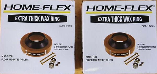 Home-Flex Extra Thick Wax Ring for Floor Mounted Toilets 2-Pack NEW