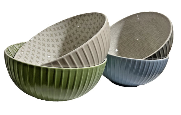 Denmark 4-Piece Multicolor Porcelain Bowl Set All-Purpose