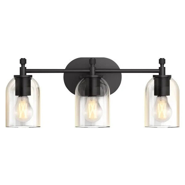 Kohler Orime 3-Light Wall Sconce Clear Glass Matte Black REC34051-SC03