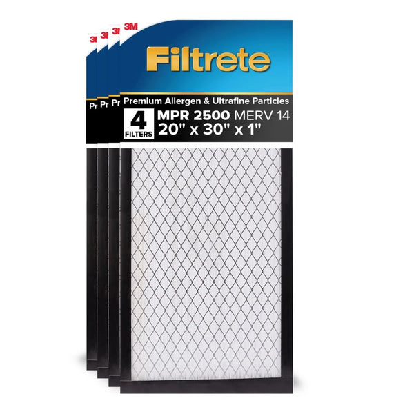 Filtrete 20x30x1 MERV 14 AC Air Filter High Performance 4 Pack NEW