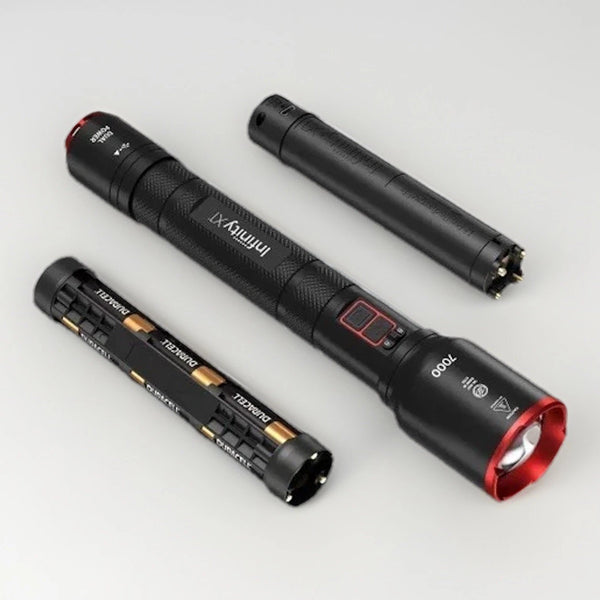 Infinity X1 7000L Dual Power Rechargeable Flashlight 7000 Lumen CREE LED