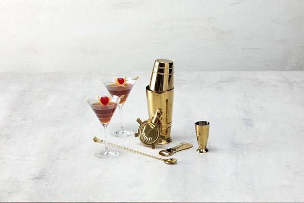 Crafthouse Gold Bartender Essentials Kit 5pc Stainless Steel Bar Tools New