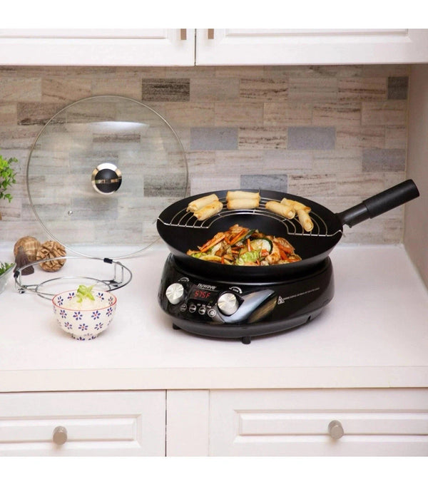 NuWave Induction Hot Wok 14" Carbon Steel W/ Lid & StandNuwave Induction Hot Wok
