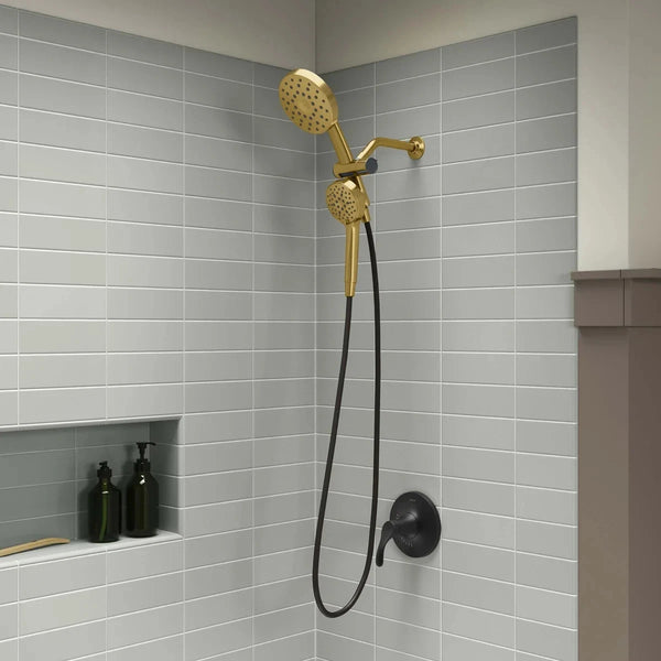 Kohler Prone 3-in-1 Multifunction Shower Kit Double Shower Head Moderne Brass