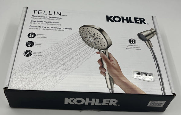 Kohler Tellin Mulifunction Handshower, 5 Sprays, Brushed Nickel Finish. M63E