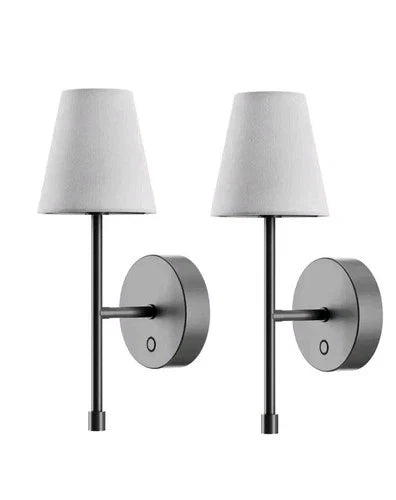 Globe Electric LED Wall Sconce 2-Pack – Wireless USB Black Lights Rechargeable