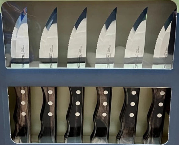 Tramontina Jumbo 6-Piece Steak Knives Set Stainless Steel Serrated Blades