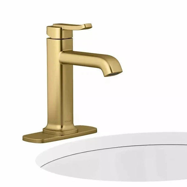 Kohler Cordate Single Handle Bathroom Faucet in Brushed Brass R30283-4D-2MB